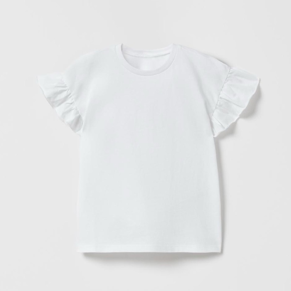 Zara Ruffled Sleeve T-shirt